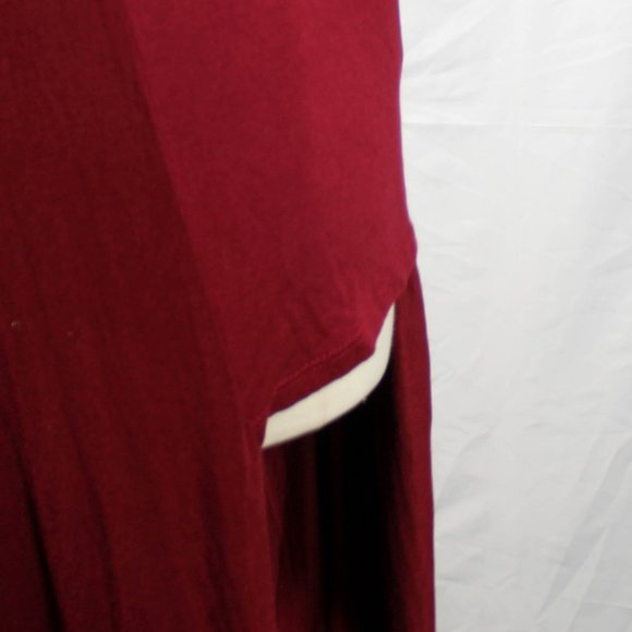 NWT Burgundy Cranberry Maxi Dress with Slits and Cross Stitch Cleavage - Picture 15 of 16